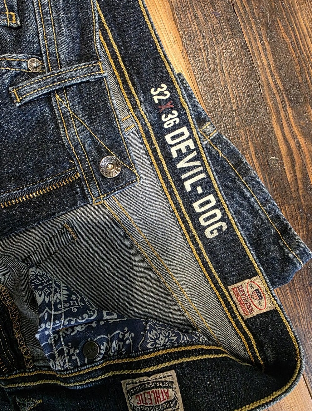 Mens Devil Dog Jeans 32x36